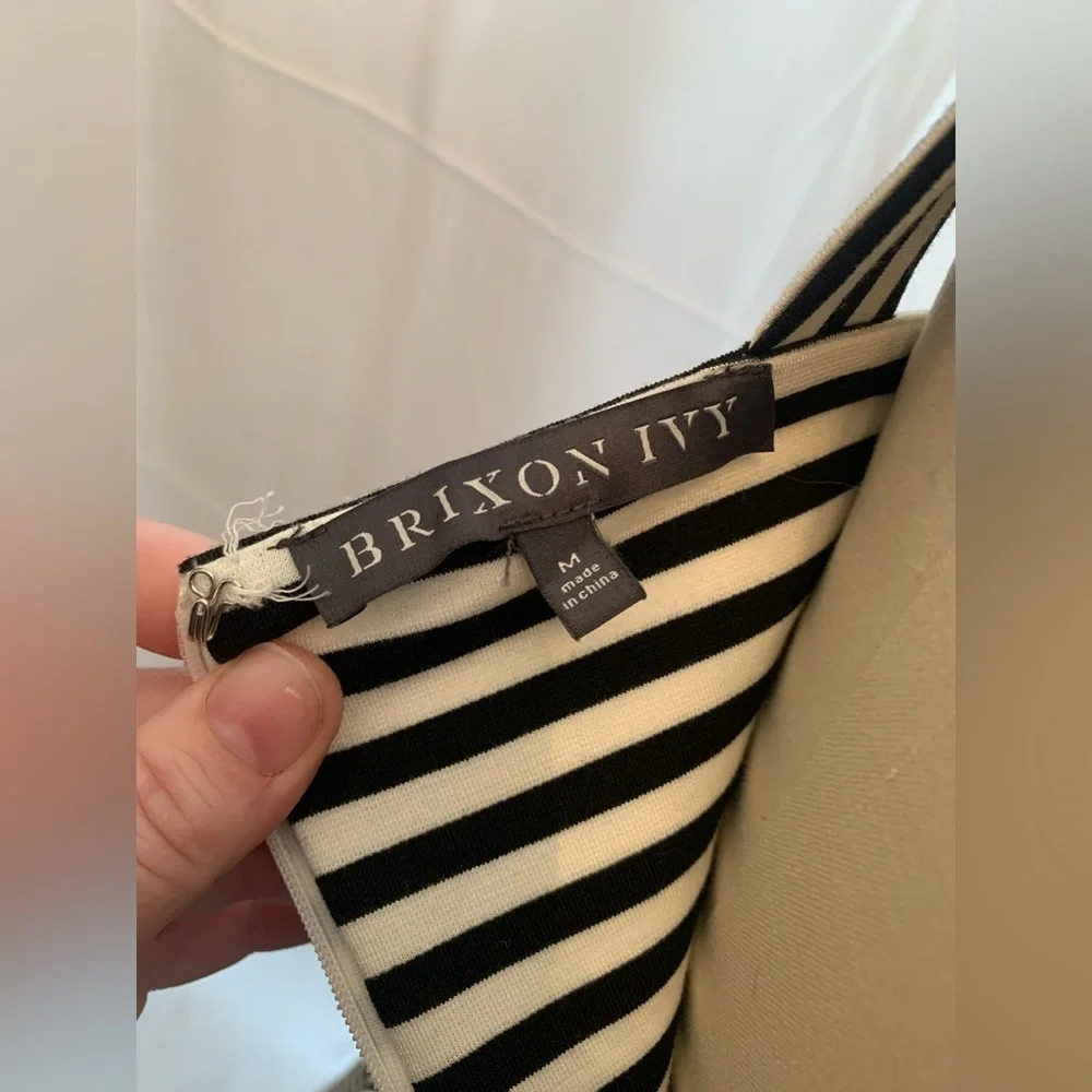 Nwot Brixon Ivy Black & White Striped
Ponte Bib Fit & Flare Summer Dress medium - Picture 10 of 12